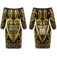 Custom Aotearoa Ngati Whatua Family Matching Off The Shoulder Long Sleeve Dress and Hawaiian Shirt Maori Tribal Pattern
