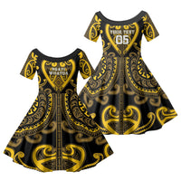 Custom Aotearoa Ngati Whatua Family Matching Off The Shoulder Long Sleeve Dress and Hawaiian Shirt Maori Tribal Pattern
