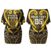 Custom Aotearoa Ngati Whatua Family Matching Off Shoulder Short Dress and Hawaiian Shirt Maori Tribal Pattern