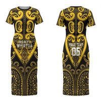 Custom Aotearoa Ngati Whatua Family Matching Short Sleeve Bodycon Dress and Hawaiian Shirt Maori Tribal Pattern