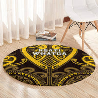 Aotearoa Ngati Whatua Round Carpet Maori Tribal Pattern