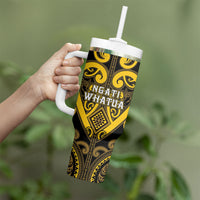 Custom Aotearoa Ngati Whatua Tumbler With Handle Maori Tribal Pattern