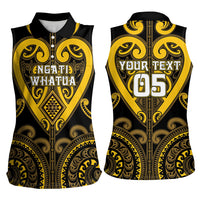 Custom Aotearoa Ngati Whatua Women Sleeveless Polo Shirt Maori Tribal Pattern