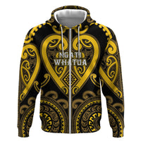 Custom Aotearoa Ngati Whatua Zip Hoodie Maori Tribal Pattern LT05 Zip Hoodie Yellow - Polynesian Pride