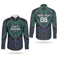 Custom Aotearoa Ngati Pikiao Couples Matching Tank Maxi Dress and Long Sleeve Button Shirt Maori Tribal Pattern LT05 - Polynesian Pride
