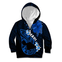 Hawaii Maui Kid Hoodie Polynesian Fish Hook Hibiscus Blue Version LT05 - Polynesian Pride