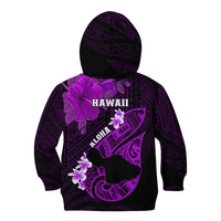 Hawaii Maui Kid Hoodie Polynesian Fish Hook Hibiscus Purple Version LT05 - Polynesian Pride