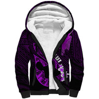 Hawaii Maui Sherpa Hoodie Polynesian Fish Hook Hibiscus Purple Version LT05 Unisex Purple - Polynesian Pride