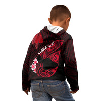 Hawaii Maui Kid Hoodie Polynesian Fish Hook Hibiscus Red Version LT05 - Polynesian Pride