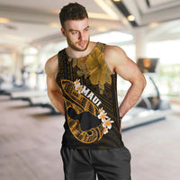 Hawaii Maui Men Tank Top Polynesian Fish Hook Hibiscus Gold Version LT05 - Polynesian Pride