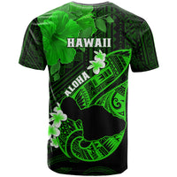 Hawaii Maui T Shirt Polynesian Fish Hook Hibiscus Green Version LT05 - Polynesian Pride