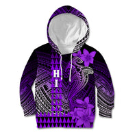 Personalized Hawaii Kid Hoodie Hammerhead Shark Kakau Polynesian Tribal Purple LT05 Hoodie Purple - Polynesian Pride