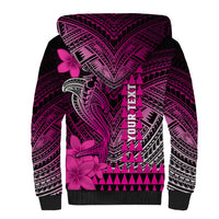Personalized Hawaii Sherpa Hoodie Hammerhead Shark Kakau Polynesian Tribal Pink LT05 - Polynesian Pride