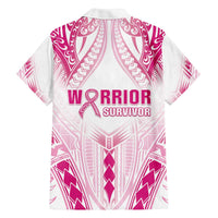 Breast Cancer Pink Out Family Matching Puletasi and Hawaiian Shirt Polynesian Art Tattoo White Version