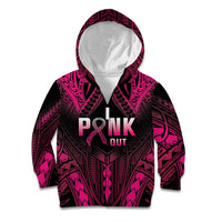 Breast Cancer Pink Out Kid Hoodie Polynesian Art Tattoo Black Version