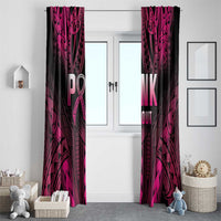 Breast Cancer Pink Out Window Curtain Polynesian Art Tattoo Black Version LT05 - Polynesian Pride