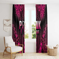Breast Cancer Pink Out Window Curtain Polynesian Art Tattoo Black Version LT05 - Polynesian Pride