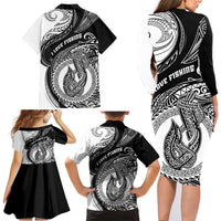 go-fishing-family-matching-long-sleeve-bodycon-dress-and-hawaiian-shirt-polynesian-pattern