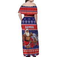 Samoa Christmas Family Matching Off Shoulder Maxi Dress and Hawaiian Shirt Samoan Santa Claus Manuia Le Kerisimasi