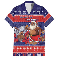 Samoa Christmas Hawaiian Shirt Samoan Santa Claus Manuia Le Kerisimasi LT05 Blue - Polynesian Pride