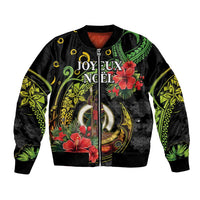 Love Vanuatu Christmas Bomber Jacket God Yumi Polynesian Tribal Pattern LT05 Unisex Black - Polynesian Pride