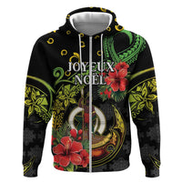 Love Vanuatu Christmas Zip Hoodie God Yumi Polynesian Tribal Pattern LT05 Zip Hoodie Black - Polynesian Pride