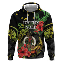 Love Vanuatu Christmas Zip Hoodie God Yumi Polynesian Tribal Pattern LT05 Pullover Hoodie Black - Polynesian Pride