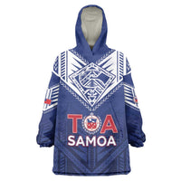 Super Toa Samoa Rugby Custom Wearable Blanket Hoodie Warrior Spirit LT05