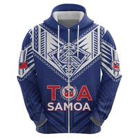Super Toa Samoa Rugby Custom Zip Hoodie Warrior Spirit LT05