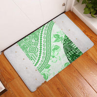 Hawaiian Tapa Rubber Doormat Traditional Vintage Pattern Green LT05 Green - Polynesian Pride