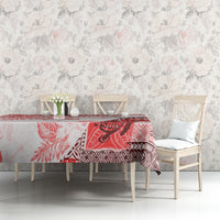 Hawaiian Tapa Tablecloth Traditional Vintage Pattern Red LT05 - Polynesian Pride