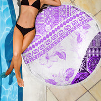 Hawaiian Tapa Beach Blanket Traditional Vintage Pattern Violet LT05 - Polynesian Pride
