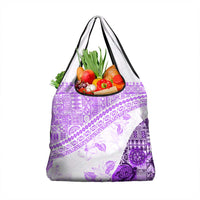 Hawaiian Tapa Grocery Bag Traditional Vintage Pattern Violet
