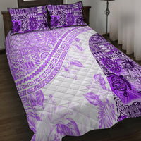 Hawaiian Tapa Quilt Bed Set Traditional Vintage Pattern Violet LT05 - Polynesian Pride