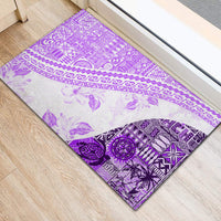 Hawaiian Tapa Rubber Doormat Traditional Vintage Pattern Violet LT05 - Polynesian Pride