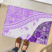 Hawaiian Tapa Rubber Doormat Traditional Vintage Pattern Violet LT05 - Polynesian Pride