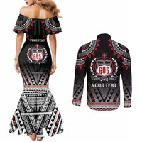 Personalised Samoa Black Saturday Couples Matching Mermaid Dress and Long Sleeve Button Shirt Samoa For Samoans