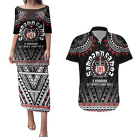 Personalised Samoa Black Saturday Couples Matching Puletasi and Hawaiian Shirt Samoa For Samoans LT05 Black - Polynesian Pride
