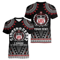 Personalised Samoa Black Saturday Women V-Neck T-Shirt Samoa For Samoans