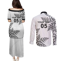 Custom New Zealand Football Couples Matching Puletasi and Long Sleeve Button Shirt Aotearoa Pride - Polynesian Pride