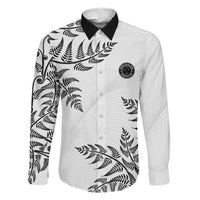 Custom New Zealand Football Family Matching Long Sleeve Bodycon Dress and Hawaiian Shirt Aotearoa Pride LT05 Dad's Shirt - Long Sleeve White - Polynesian Pride