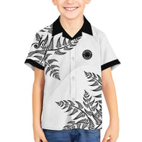 Custom New Zealand Football Family Matching Mermaid Dress and Hawaiian Shirt Aotearoa Pride LT05 Son's Shirt White - Polynesian Pride
