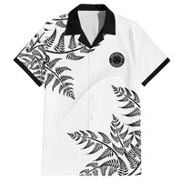Custom New Zealand Football Family Matching Off The Shoulder Long Sleeve Dress and Hawaiian Shirt Aotearoa Pride LT05 Dad's Shirt - Short Sleeve White - Polynesian Pride