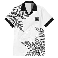 Custom New Zealand Football Family Matching Short Sleeve Bodycon Dress and Hawaiian Shirt Aotearoa Pride LT05 Dad's Shirt - Short Sleeve White - Polynesian Pride