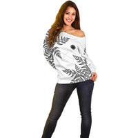 Custom New Zealand Football Off Shoulder Sweater Aotearoa Pride - Polynesian Pride
