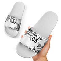 Custom New Zealand Football Slide Sandals Aotearoa Pride - Polynesian Pride