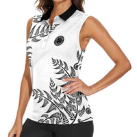 Custom New Zealand Football Women Sleeveless Polo Shirt Aotearoa Pride - Polynesian Pride