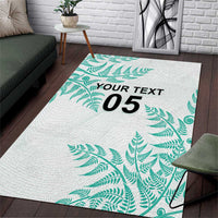 Custom New Zealand Football Area Rug Aotearoa Pride Aqua Version - Polynesian Pride