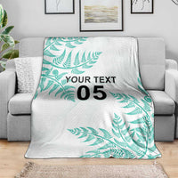 Custom New Zealand Football Blanket Aotearoa Pride Aqua Version - Polynesian Pride