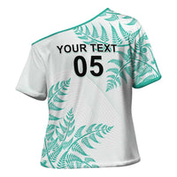 Custom New Zealand Football Cross Shoulder Shirt Aotearoa Pride Aqua Version - Polynesian Pride
